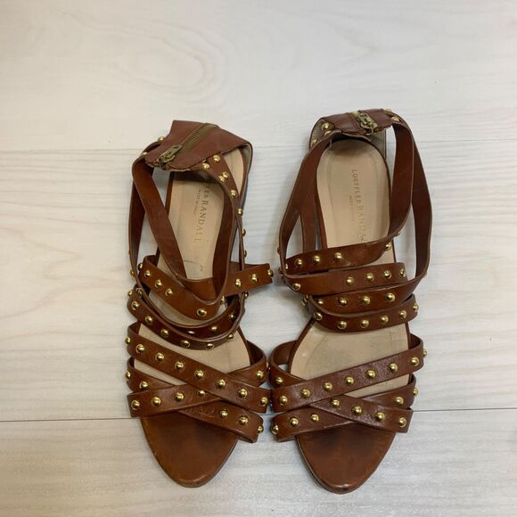 Gladiator Taupe Brown Studded Sandals - Trendy Sandals for  Loaffler Randall Gladiator Sandals Womens Size 10 Brown Studded Strappy